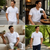 Chemise de golf pour homme, coupe ajustée, respirante, tissée, avec motif rayé imprimé uni, couleur personnalisée, service OEM, vente en gros
