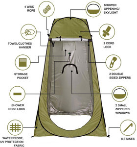Tente de Douche Automatique Pop-Up, Abri de <span class=keywords><strong>Camping</strong></span> pour Toilettes, Tente de <span class=keywords><strong>Camping</strong></span> Extérieure Imperméable, Salle de Bain Portable, Vestiaire 170T - Product Image 3