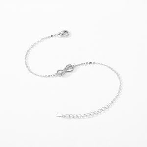 Pulsera de cadena con símbolo de amor infinito de plata de ley S925 y circonita para mujer, regalo de San Valentín, versión de cobre personalizable - Product Image 4