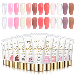 Gel <span class=keywords><strong>de</strong></span> construction pour ongles 12 couleurs 30ml, multifonctionnel, sans plateau en papier, transparent cristallin, séchage rapide UV LED, pour salon et DIY - Product Image 1