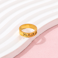 Fenny 18K Gold plattiert Mode brief graviert MAMA Band Muttertagsgeschenk Ring Edelstahl Großhandel Schmuck Form Frauen