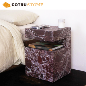 现代罗索莱万托边桌天然石材睡衣手工大理石茶几家居家具装饰 - Product Image 2