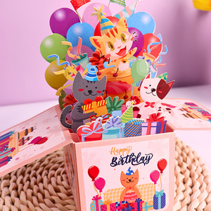 <span class=keywords><strong>Carte</strong></span> de vœux pop-up 3D mignonne pour chat, <span class=keywords><strong>joyeux</strong></span> anniversaire, pour les <span class=keywords><strong>amoureux</strong></span> des chats, boutique d'animaux, <span class=keywords><strong>carte</strong></span> pop-up 3D pour chat, anniversaire - Product Image 2