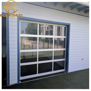 맞춤형 솔루션 현대 전기 자동 알루미늄 블랙 강화 유리 오버 헤드 차고 문 빌라 - Product Image 6