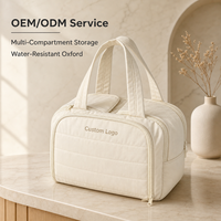 Trousse de Maquillage Grande Capacité Personnalisée pour Femme, Sac de Voyage à Compartiments, Rangement Séparé Sec/Humide, Trousse de Toilette Matelassée avec Poignée
