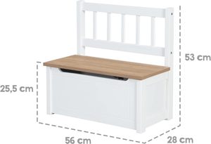 <span class=keywords><strong>Banc</strong></span> d'enfant verni en bois naturel et blanc avec le frein <span class=keywords><strong>de</strong></span> couvercle et la surface enduite - Product Image 2