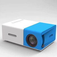 Projecteur transfrontalier YG300 jaune-blanc 1080P HD avec mise en miroir d'écran filaire, portable pour usage domestique, mini, batterie intégrée 4-5 heures