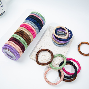 Élastique à cheveux tressé en corde, durable, couleur unie, accessoire de tête décontracté - Product Image 1