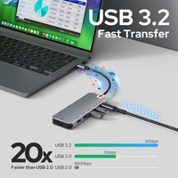 Grosir Pabrik Hub USB-C 11-in-1 dengan Transfer Data USB 3.2 10Gbps untuk Dock Station Aluminium Alloy 2.0 PD100W - Ready Stock