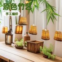 Ventilateurs d'art en bambou en gros d'usine, guirlandes lumineuses LED IP68, portables pour jardin, artisanat de tissage DIY, décoratifs, populaires sur internet, petits