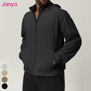Vêtements de sport personnalisés avec logo, <span class=keywords><strong>veste</strong></span> de sport décontractée à col montant, <span class=keywords><strong>veste</strong></span> de course coupe-vent imperméable à fermeture éclair intégrale, <span class=keywords><strong>veste</strong></span> de fitness à capuche pour hommes - Product Image 4