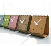 Mandelda – horloge de luxe moderne Simple et créative, Triangle géométrique en béton MDF, montres à Quartz silencieuses, horloges pour salon
