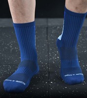 Chaussettes de football personnalisées avec logo, antidérapantes, pour hommes, en spandex/nylon/coton, jacquard imprimé, respirantes, séchage rapide