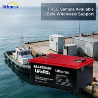 Batterie au phosphate de fer et de lithium de qualité A 36V 200AH 6000+ cycles profonds Marine Smart BMS RS485 Prise Anderson CE RoHS IP67 OEM ODM