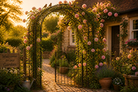 Arche de jardin en fer forgé décorative, support pour plantes grimpantes, cadre ondulé, décoration de chemin de jardin