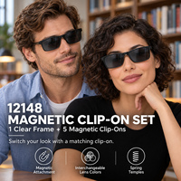 Lunettes de soleil magnétiques 5 en 1 pour hommes et femmes, polarisées, vision nocturne, ensemble de verres interchangeables avec étui