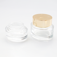 Pot en verre borosilicate avec couvercle en aluminium pour crème pour les yeux, lotion, soin de la peau, emballage personnalisé avec impression par transfert thermique du logo