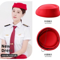 Chapeaux de stewardess formels pour adultes, vente en gros d'usine OEM/ODM, forme conique, 100% polyester