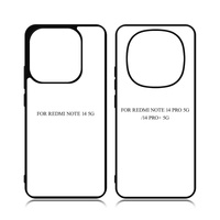 Coques de téléphone vierges en TPU et aluminium pour sublimation 2D Novelsub en gros pour Redmi Note 14 4G/5G, personnalisables et étanches