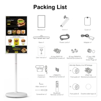 Écran intelligent portable d'extérieur 32 pouces, batterie 15000 mAh, moniteur mobile 4K UHD sur roues, Android 14, écran sans fil pour barbecue et camping