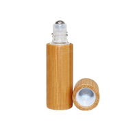 Botol Roller Ball Parfum Minyak Esensial Bambu Alami 5ml 10ml dengan Lapisan Kaca Bagian Dalam, Logo Dapat Diukir