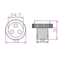 LED Pixel 5050 RGB à Couverture Plate, 12V, 26mm, IP65 Étanche, SM16703, Trou de Perçage 20mm, 3 LEDS, Source Lumineuse Ponctuelle
