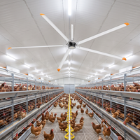Ventilateur industriel HVLS VFans à grand diamètre, 24 pieds de haut, à volume d'air élevé, avec contrôle VFD, pour poulailler, pouvillon, bâtiment agricole