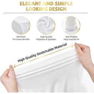 Fall Buffalo Plaid elástico ajustado cubierta de mesa 6 pies rectángulo estiramiento Spandex mantel para eventos para hoteles - Product Image 5