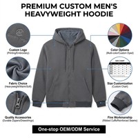 Hoodie Pria Premium Warna Abu-abu Berlapis Fleece dengan Ritsleting, Jaket Musim Dingin Tebal Berlapis Sherpa dengan Tudung Berlapis Ganda