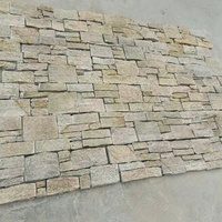 Panneau extérieur en pierre naturelle jaune effet peau de tigre, avec support en maille, pour mur décoratif de clôture de cour