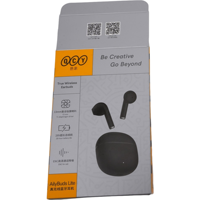 Boîte en carton pliable tendance et haut de gamme avec accent couleur en relief pour emballage électronique d'écouteurs Bluetooth sans fil