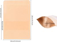 Sachet Doypack Personnalisé en Papier Kraft Brun Biodégradable de Qualité Alimentaire avec Fermeture Ziplock et Fenêtre Transparente pour Café, Thé et Snacks