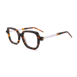 2024年最新デザイン眼鏡眼鏡フレーム正方形厚手のアセテート眼鏡ファッションストリート写真男性用光学眼鏡フレーム - Product Image 1