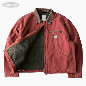 Chaqueta de Trabajo de Algodón Satinado Estilo Vintage Desgastado para Hombre, Primavera 2025, Chaqueta de Trabajo de Invierno Estilo Detroit, Chaqueta de Lona - Product Image 2