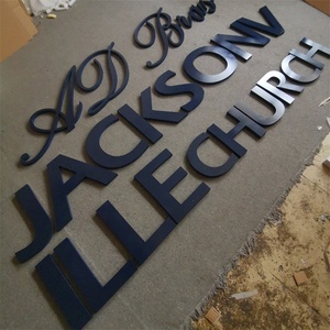 Letras de plástico azul marino 3D, letras grandes, decoración interior, tabla de corte de PVC, logotipo de pared - Product Image 5