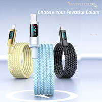 Tresse en nylon 100W Type c à Type C Câble LED Affichage Usb Type c Charge rapide Date Câble pour Iphone 1716 Pro pour Xiaomi