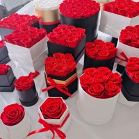 Boîte Cadeau Cœur de Roses Éternelles – Roses Naturelles Fraîches et Réelles – Seau DIY pour Cadeaux de Saint-Valentin