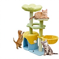 Arbre à chat de style campagnard pastoral avec lit intégré, désodorisant et anti-formaldéhyde, design peu encombrant