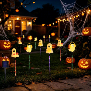 Luces Solares HLC ODM para Camino de Jardín de Halloween, Luces LED con Forma de Calabaza y Fantasma, Luces de Jardín Impermeables para Exteriores, Guirnalda de Luces para Patio y Césped - Product Image 6