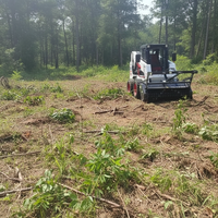 TOPS Forest Mulcher Mini Skid Steer Mulcher Tracked Loader con Alimentazione Idraulica, Attacco Cippatore ad Alta Efficienza