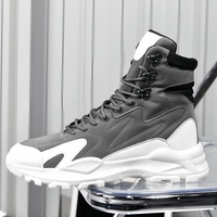 Bottes de sport en maille doublées de coton chaudes pour l'hiver, à lacets, personnalisables avec logo de marque, pour hommes