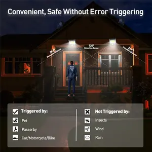 Lámpara Solar para Exteriores con Sensor de Movimiento, Resistente al Agua, COB LED, 3 Modos, Cable de 5 Metros, Lámpara de Seguridad Solar para Jardín, Patio y Garaje - Product Image 3