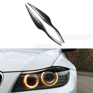 ฝาครอบตกแต่งไฟหน้ารถยนต์คาร์บอนไฟเบอร์แท้ 1 คู่ สำหรับ BMW E90 E91 ปี 2005-2011 อุปกรณ์ตกแต่งรถยนต์ - Product Image 1