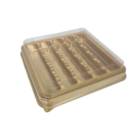Boîte à dattes en plastique doré thermoformée, plateau à compartiments pour fraises, pâtisseries et bonbons, boîte à gâteaux de lune, couvercle transparent, boîte à biscuits avec séparateurs