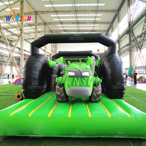 Carrera de obstáculos de castillo inflable de PVC con temática de camión comercial Winsun con fácil instalación y soplador para adultos - Product Image 5