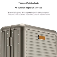 Valise trolley grande capacité rétro en alliage aluminium-magnésium avec roues pivotantes, tailles 20 et 24 pouces, serrure TSA, pour voyage