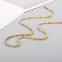 Vente en gros de bijoux de mode raffinés collier Viking personnalisé chaîne corde torsadée en acier inoxydable doré pour cadeau Hip Hop