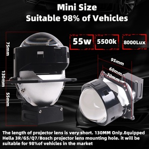 Factory Newest F50 <b>Projector</b> Lens Bi Led Headlights New Fashion 5500K 3 Inch Bi Led Lens Headlight Car <b>Lighting</b> - Product Image 5