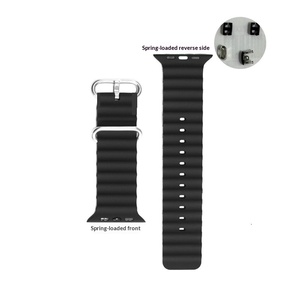 Cinturino Ocean in Silicone per Tutte le Serie <span class=keywords><strong>Apple</strong></span> IWatch, Doppia Fibbia in Titanio, 17 Colori, Cinturino Leggero e Resistente - Product Image 4