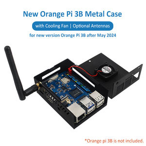 Neues orange farbenes <span class=keywords><strong>Pi</strong></span> 3B-Metallgehäuse Schwarze Aluminiums chale mit optionaler Lüfter antenne für neue Version Orange <span class=keywords><strong>Pi</strong></span> 3B nach Mai 2024 - Product Image 2